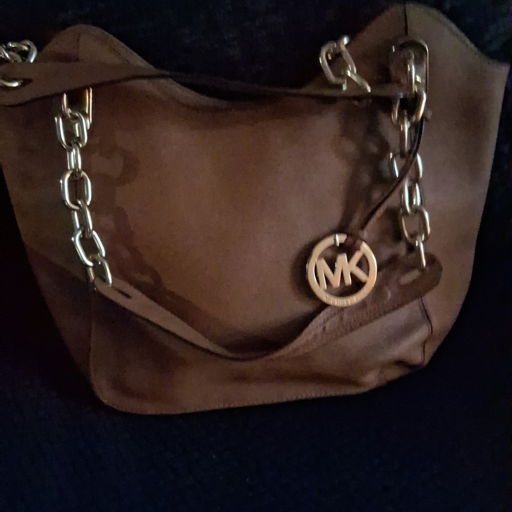 Michael Kors Tan Shoulder Bag with Gold Accents